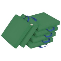 Ecr4Kids Softzone Floor Cushions, Square, Flexible Seating, Green, 6-Piece