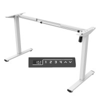 Fohfurniture Ergonomic Height And Width Adjustable, Electric Motorized Standing Desk With Remote, Sit Stand Desk, White (Frame Only)