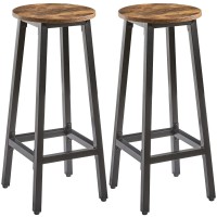 Ibuyke Set Of 2 Bar Stools, Bar Chairs With Footrest, 27.56-Inch High Seat, Backless Dining Counter Stools, Industrial Kitchen Breakfast Stools, For Dining Room Kitchen Counter Bar Tmj510H