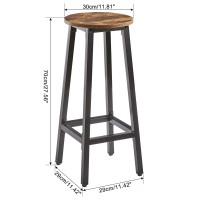 Ibuyke Set Of 2 Bar Stools, Bar Chairs With Footrest, 27.56-Inch High Seat, Backless Dining Counter Stools, Industrial Kitchen Breakfast Stools, For Dining Room Kitchen Counter Bar Tmj510H