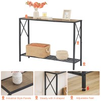 Tajsoon Console Table 2Tier Industrial Entryway Table 418 L Narrow Sofa Table With Shelves Entrance Table For Entryway H