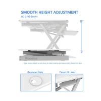 Rocelco 46 Large Height Adjustable Standing Desk Converter with Double Monitor Mount BUNDLE