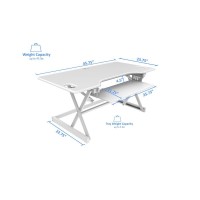 Rocelco 46 Large Height Adjustable Standing Desk Converter with Double Monitor Mount BUNDLE