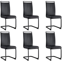 Baysitone Modern Dining Chairs Set Of 6, Side Dining Room Chairs, Kitchen Chairs With Faux Leather Padded Seat High Back, Chairs For Dining Room,Kitchen, Living Room White