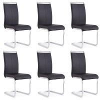 Baysitone Modern Dining Chairs Set of 6, Side Dining Room Chairs, Kitchen Chairs with Faux Leather Padded Seat High Back, Chairs for Dining Room,Kitchen, Living Room Black