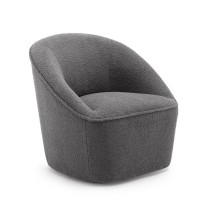 Andria Boucle Swivel Chair Grey