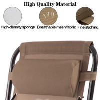 Zero Gravity Chair Set Of 2 Replacement Pillow Headrest With Elastic Band, Universal Soft Removable Padded Cushion Head Pillow For Zero Gravity Lounge Chair, Folding Patio Lawn Recliner Chair, Tan
