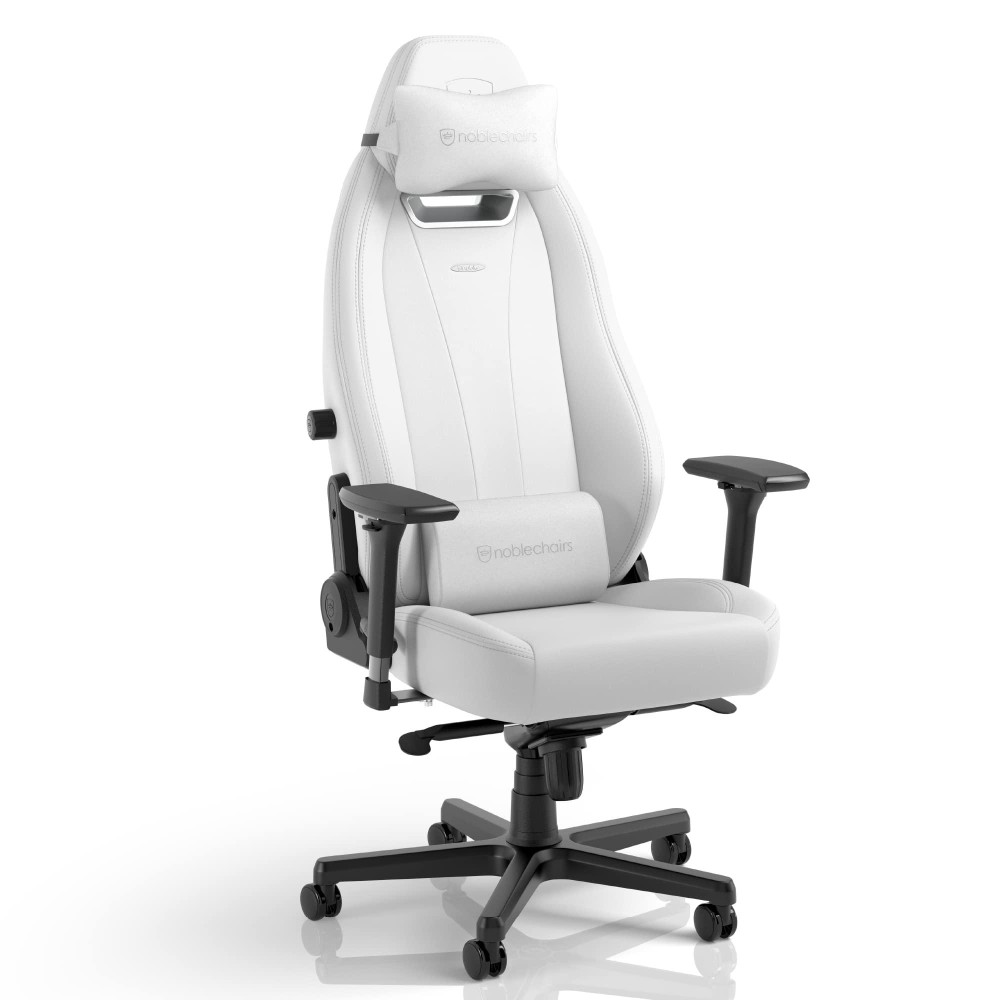 Noblechairs Legend Ergonomic Gaming Chair, Office Chair With Lumbar Support, Pu Leather, White Edition