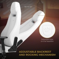 Noblechairs Legend Ergonomic Gaming Chair, Office Chair With Lumbar Support, Pu Leather, White Edition