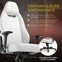 Noblechairs Legend Ergonomic Gaming Chair, Office Chair With Lumbar Support, Pu Leather, White Edition