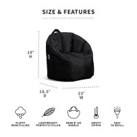 Big Joe Milano Kids Smartmax Black Beanbag Chair