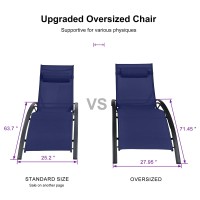 Purple Leaf Patio Oversized Chaise Lounge Chair Set With Side Table Pool Adjustable Recliner Chairs For Outside Beach Outdoor Su