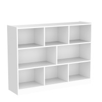 Honey Joy Kids Storage Organizer, 8-Section Wooden Display Shelf For Classroom, Playroom, Nursery, Kindergarten