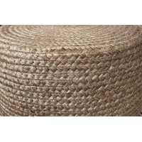 The Knitted Co. Jute Pouf Ottoman | Footrest Pouf | Hand Braided - Round Boho Pouffe - for Living Room, Bedroom, Nursery (20