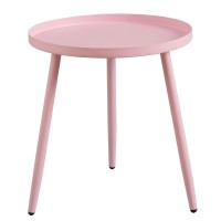 Aojezor Side Table End Table For Any Room Round Side Tables For Small Spaces Pink With 3 Legged