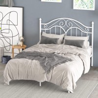 Elephance Full Size Metal Bed Frame With Vintage Headboard 11 Inches Storage Space Platform Bed No Box Spring Needed Easy Assemb