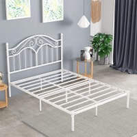 Elephance Full Size Metal Bed Frame With Vintage Headboard 11 Inches Storage Space Platform Bed No Box Spring Needed Easy Assemb