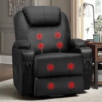 Flamaker Power Lift Recliner Chair Pu Leather With Massage For Elderly Ergonomic Lounge Chair Classic Single Sofa With 2 Cup Hol