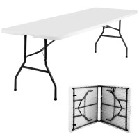 Fdw Folding Half Portable Foldable Table For Parties Backyard Events White 6 Ft 70 29 White 8 Ft