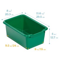 Ecr4Kids Scoop Front Storage Bins Multipurpose Organization Green 10Piece