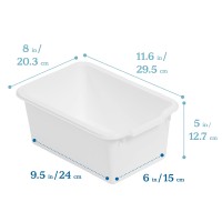 Ecr4Kids Scoop Front Storage Bins Multipurpose Organization White 10Piece