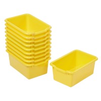 Ecr4Kids Scoop Front Storage Bins Multipurpose Organization Yellow 10Piece