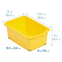 Ecr4Kids Scoop Front Storage Bins Multipurpose Organization Yellow 10Piece