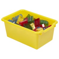 Ecr4Kids Scoop Front Storage Bins Multipurpose Organization Yellow 10Piece