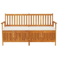 Vidaxl Storage Bench With Cushion 669 Solid Wood Acacia