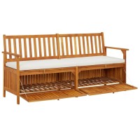 Vidaxl Storage Bench With Cushion 669 Solid Wood Acacia