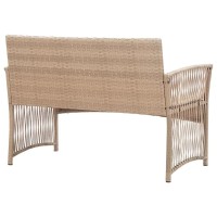 Vidaxl 4 Piece Patio Lounge Set With Cushions Poly Rattan Beige