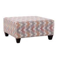 American Furniture Classics Zig Zag Pattern Square Ottoman