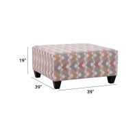 American Furniture Classics Zig Zag Pattern Square Ottoman