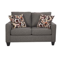 American Furniture Classics Charcoal Loveseat with 2 Accent Pillows