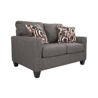 American Furniture Classics Charcoal Loveseat with 2 Accent Pillows