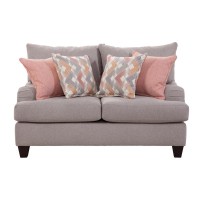 American Furniture Classics Woven Chenille Loveseat 4 Accent Pillows