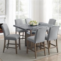 Grayson Gray Marble Counter 7PC Dining Set