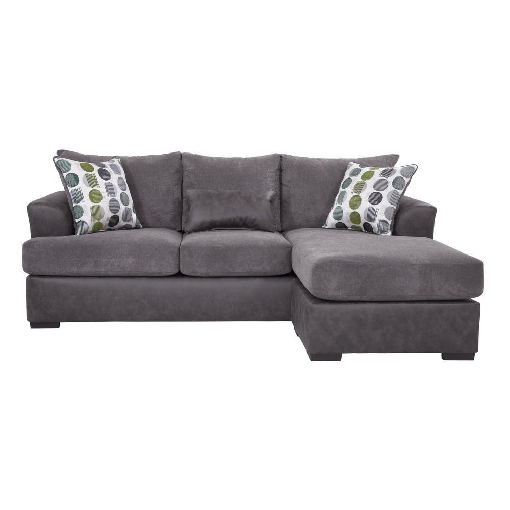 American Furniture Classics Sofa with Chaise Dark GrayDark Charcoal