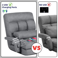 Sthouyn Comfy Floor Chair Bedroom 2 Usb Charging Ports 5Position Couch Gaming Lounge Chairs Adults Indoor Folding Lazy Sofa M