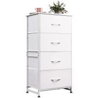 Wlive Dresser With 4 Drawers Storage Tower Organizer Unit Fabric Dresser For Bedroom Hallway Entryway Closets Sturdy Stee