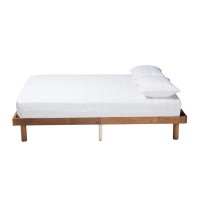 Baxton Studio Winston MidCentury Modern Walnut Brown Finished Wood Queen Size Platform Bed frame