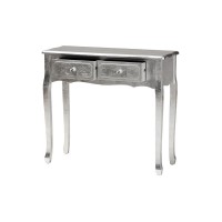 Baxton Studio Newton Classic and Traditional Silver Finsihed Wood 2Drawer Console Table