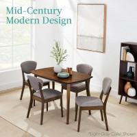 Best Choice Products 5-Piece Dining Set, Compact Mid-Century Modern Table & Chair Set for Home, Apartment w/ 4 Chairs, Padded Seats & Backrests, Wooden Frame - Cream/Walnut