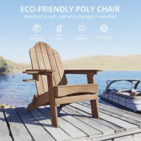 Lue Bona Folding Adirondack Chair Set Of 2 With Adirondack Side Table Brown Hdps Fire Pit Adirondack Chairs With Cup Holder For