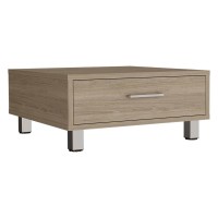 Depot E-Shop Staten Coffee Table  Four Legs  One Drawer   Light Pine