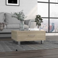 Depot E-Shop Staten Coffee Table  Four Legs  One Drawer   Light Pine