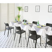 Lagoon La Vie 7201 Stackable Polypropylene Dining Chair - 2 Pieces/Set (Grey)