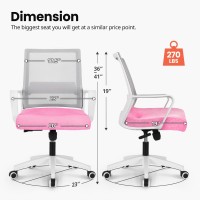 Neo Chair Office Chair Ergonomic Desk Chair Mid Back Mesh Computer Chair With Lumbar Support Comfortable Cushion Swivel Adjustab