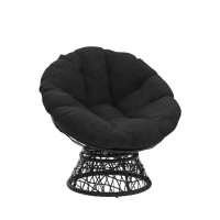 Bme 40 Ergonomic Wicker Papasan Chair With Soft Thick Density Fabric Cushion High Capacity Steel Frame 360 Degree Swivel For