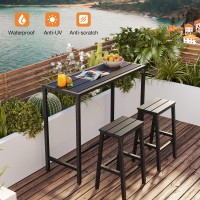 Odk 39 Inch Outdoor Bar Table Hot Tub Table Patio Counter Bar Height Table With Weather Resistant Waterproof Top For Garden Y